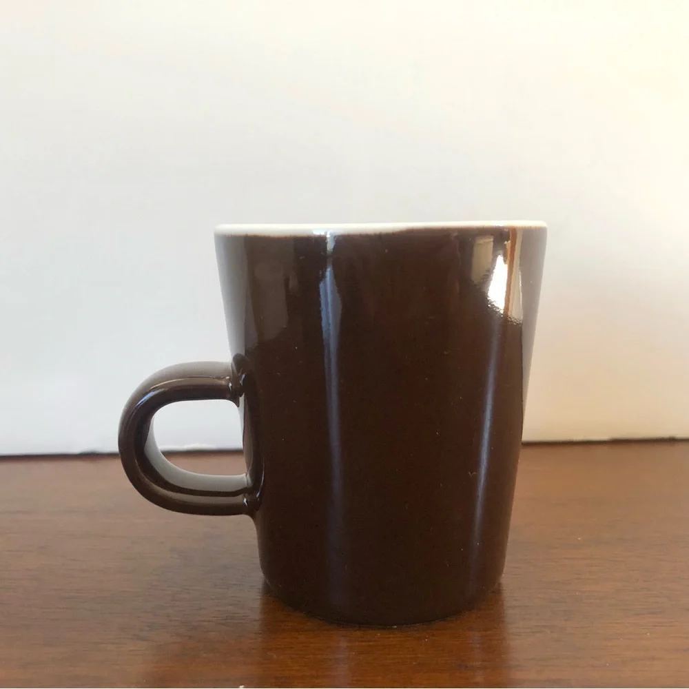 (Set of 2) Crate & Barrel Brown Chocolate Espresso Cups Mugs Demitasse - 4 oz.